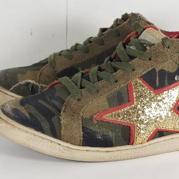 Freebird By Steven Women's Fb927 US10 Camo Red Distressed Casual Sneakers - Picture 14 of 16